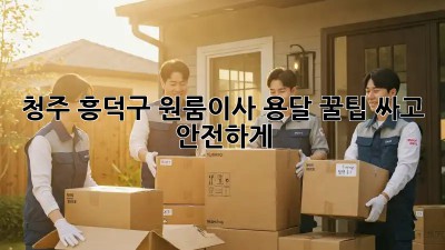 청주 흥덕구 원룸이사 용달 꿀팁🍯, 싸고 안전하게!